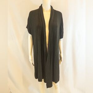 Eileen Fisher Dark Green Open Long Sweater Vest/ Open Cardigan - Medium